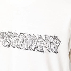 Cp Company 30/1 Jersey Sketch Logo T-Shirt in White