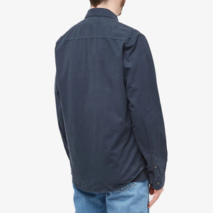 Cp Company Gabardine Full Zip Lens Shirt In Navy