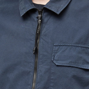 Cp Company Gabardine Full Zip Lens Shirt In Navy