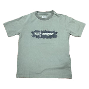 Cp Company Embroidered Logo T-Shirt in Bronze Green