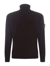 Load image into Gallery viewer, Stone Island Roll Neck Knit Sweatshirt in Burgundy
