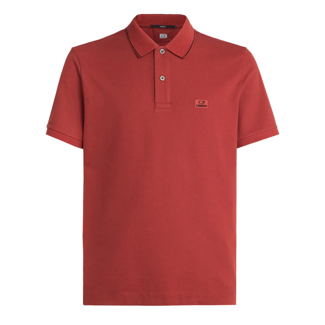 Cp Company Stretch Piquet Slim Fit Polo Shirt in Red
