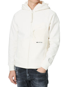 Cp Company Diagonal Raised Metropolis Hooded Full Zip in White