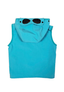 Cp Company Junior Shell-R Goggle Logo Gilet Tile Blue