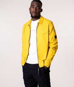 Cp Company Gabardine Zip Overshirt In Golden Nugget