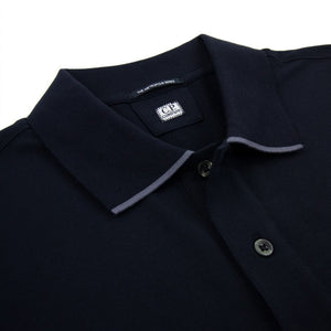 Cp Company Metropolis Series Striped Polo Shirt In Navy