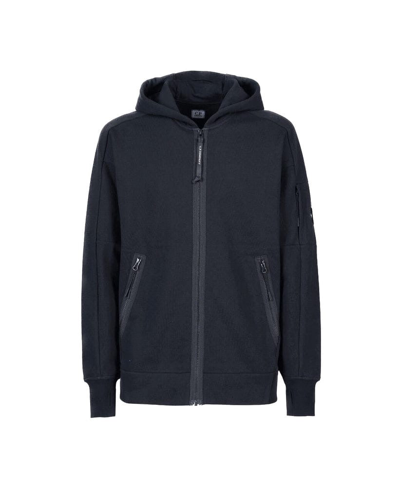 Cp Company Lens Heavy Full Zip Hoodie in Navy Pre Order Due 19th Nov TET Clothing