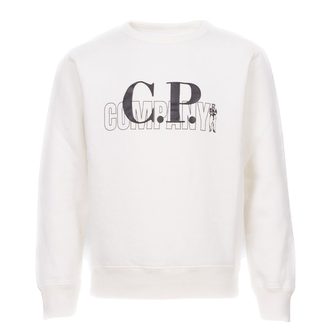 Cp Company Junior Sailor Logo Sweatshirt In White 047