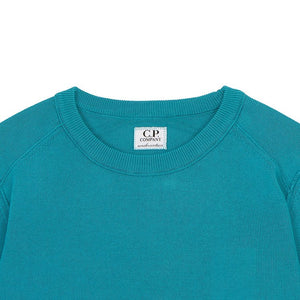 Cp Company Junior Sea Island Light Knit Lens Sweatshirt in Tile Blue