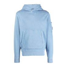Load image into Gallery viewer, Cp Company Garment Dyed Overhead Lens Hoodie In Riviera Blue
