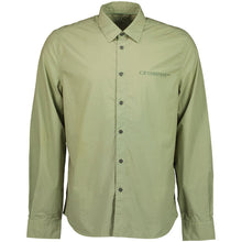 Load image into Gallery viewer, Cp Company Popeline Graphic Logo Print Shirt in Green
