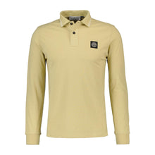 Load image into Gallery viewer, Stone Island Slim Fit Compass Patch Logo Long Sleeve Polo Shirt in Ecru
