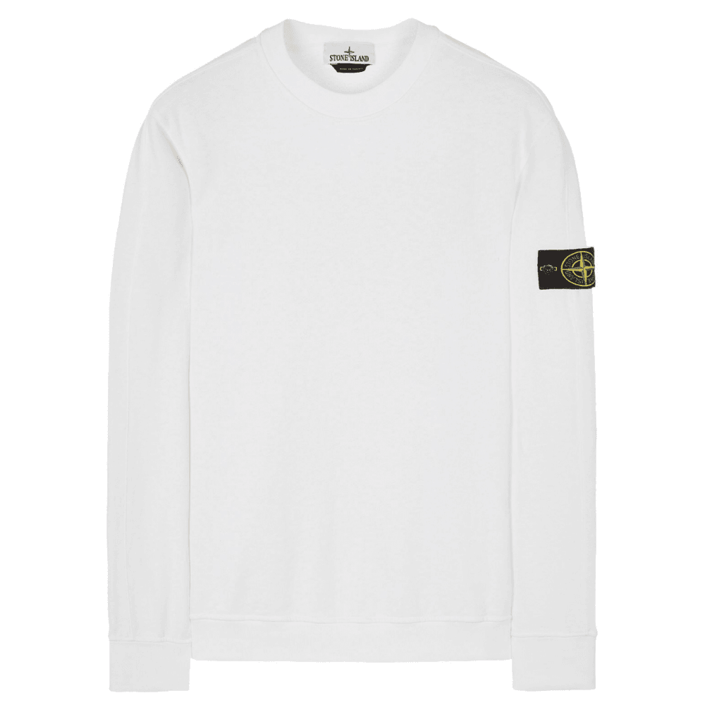 Stone Island Old Treatment Crewneck Sweatshirt in White TET Clothing