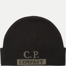 Load image into Gallery viewer, Cp Company Merino Wool Logo Beanie Black
