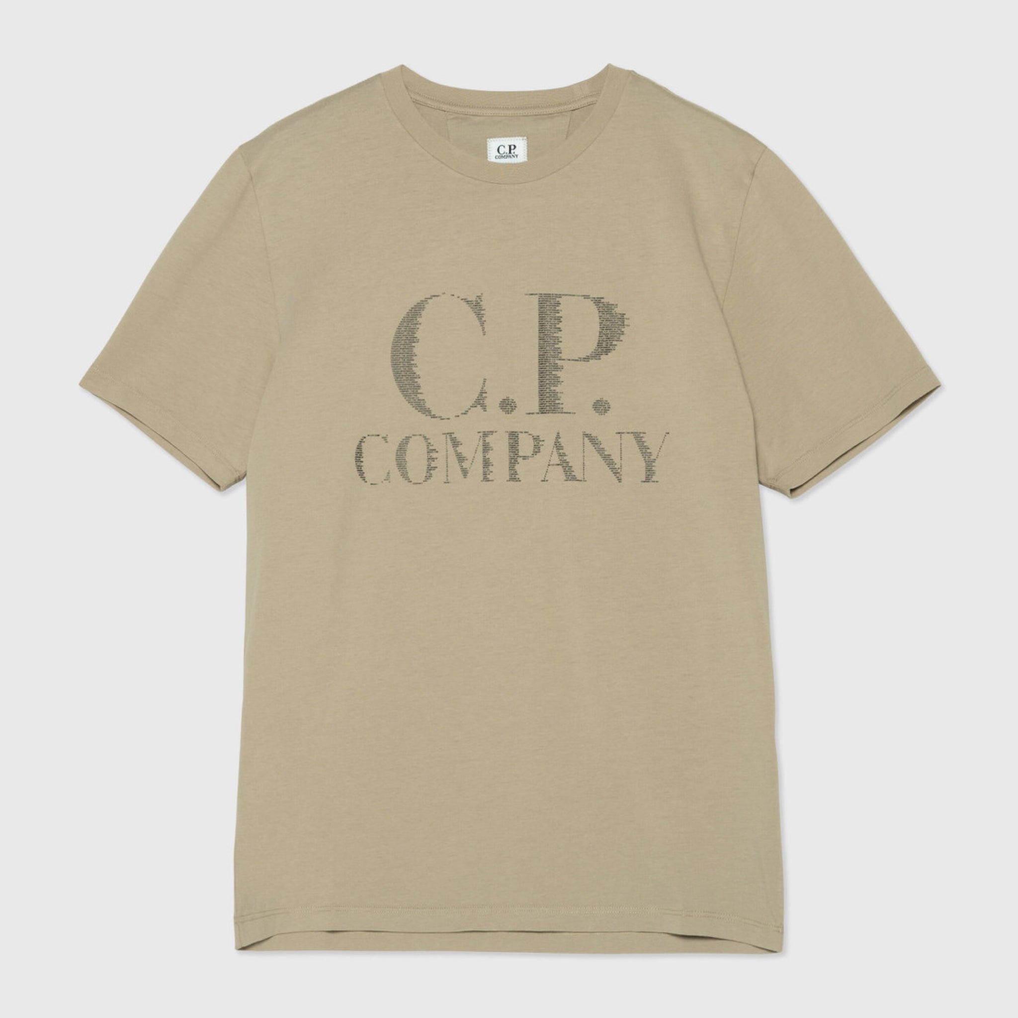 Cp Company Large Logo T Shirt In Cobblestone TET Clothing