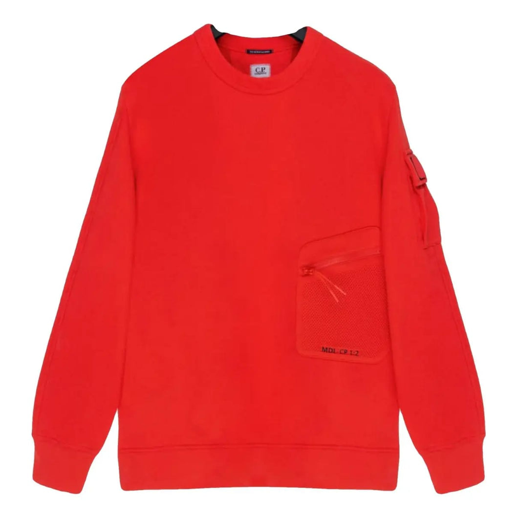 Cp Company Metropolis Series Crewneck Sweatshirt in Fiery Red