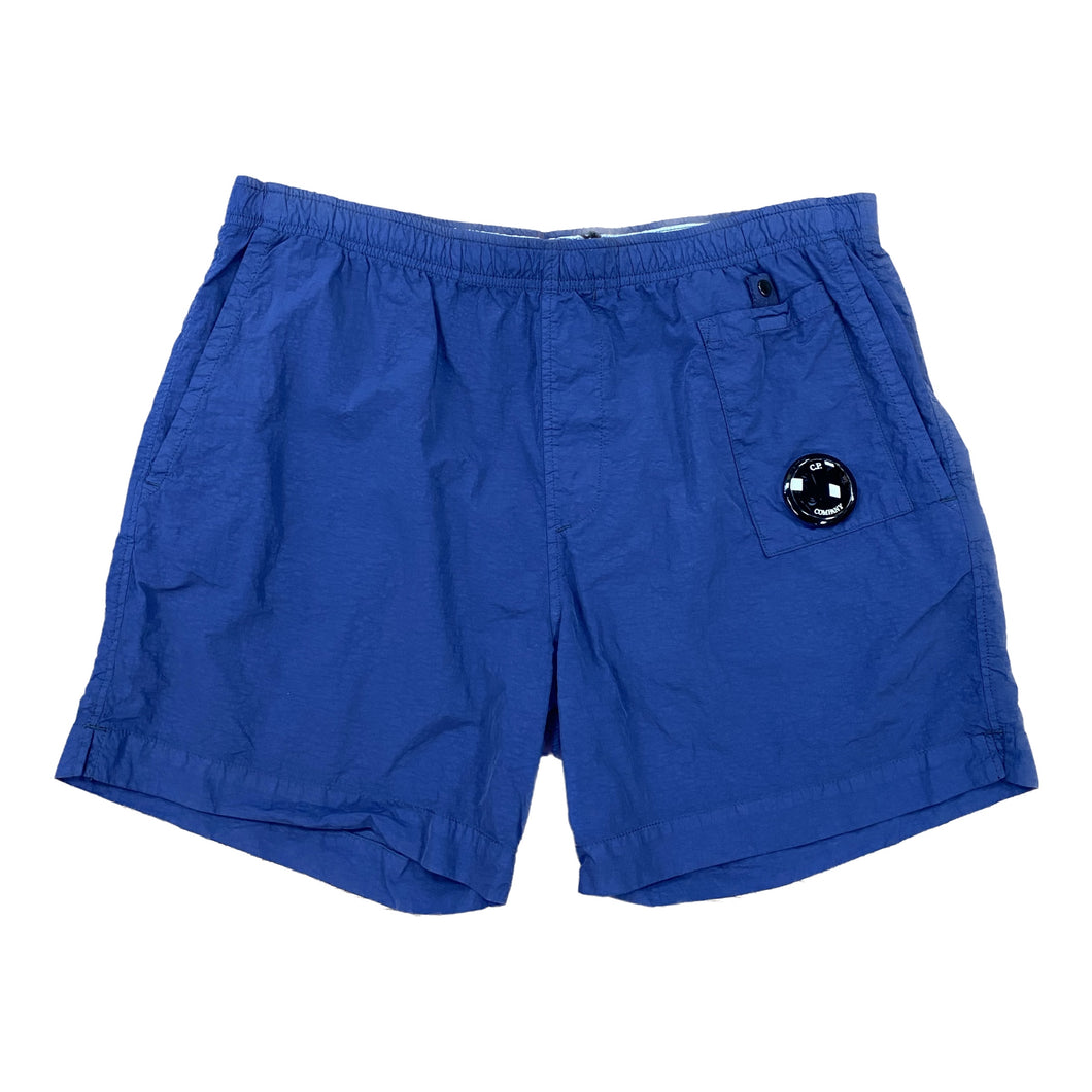 CP Company Flatt Nylon Lens Swim Shorts in Medieval Blue