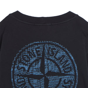 Stone Island Junior Light Fleece Embroidered Back Logo Sweatshirt in Navy