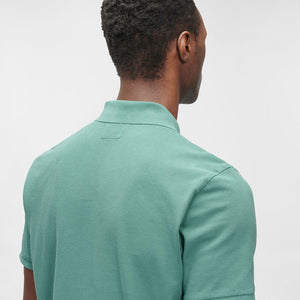 Cp Company Regular Fit Short Sleeve Polo 140A In Frosty Green