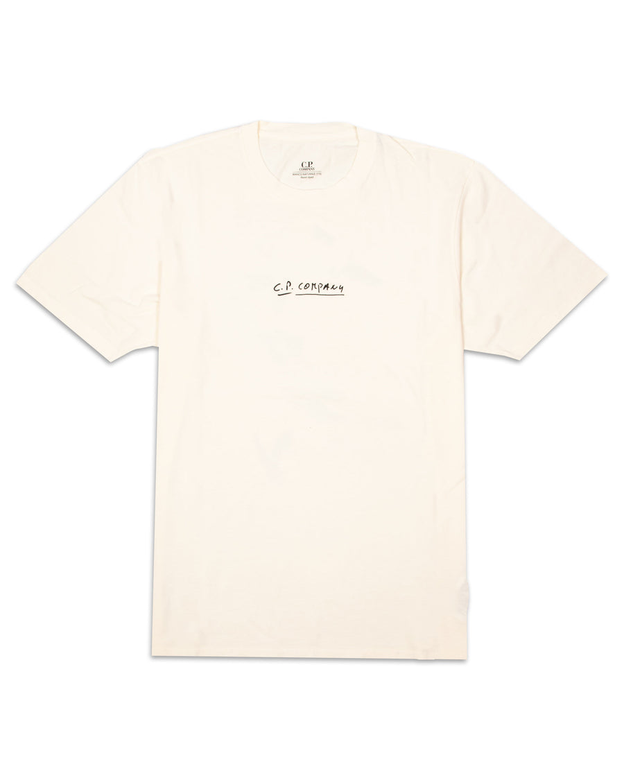 CP Company Jersey 24/1 Sketch Graphic T-Shirt in Cream