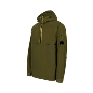 Cp Company Cr - L Half Zip Hooded Lens Overshirt in Green Moss