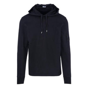 Cp Company Light Fleece Lens Overhead Hoodie In Black