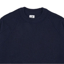 Load image into Gallery viewer, Cp Company Lambswool Lens Knit Sweatshirt In Navy
