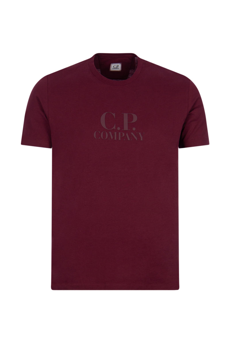 Cp Company Tonal Logo T-Shirt in Bordeaux