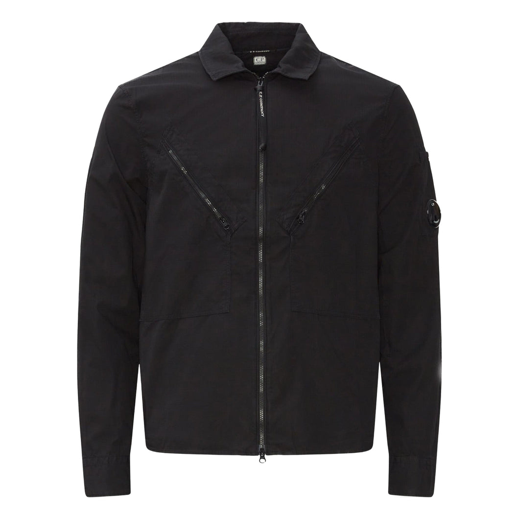 Cp Company Rip-Stop Zip Lens Shirt in Black