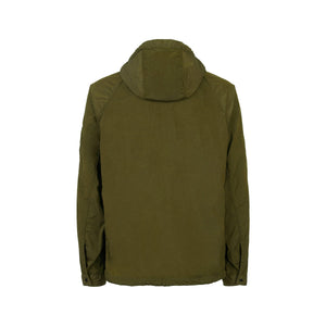 Cp Company Cr - L Half Zip Hooded Lens Overshirt in Green Moss