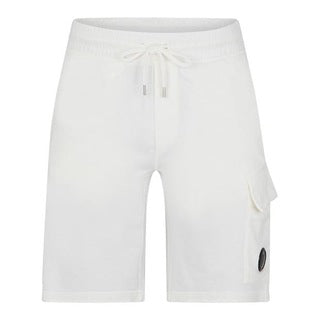 Cp Company Light Fleece Lens Shorts in White