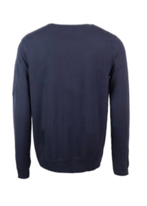 Cp Company Cotton Crepe Lens Knitted Sweatshirt in Navy