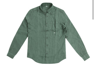 Cp Company Long Sleeve Linen Shirt Green