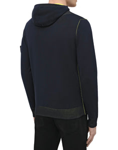 Stone Island Reversible Hooded Knit In Navy