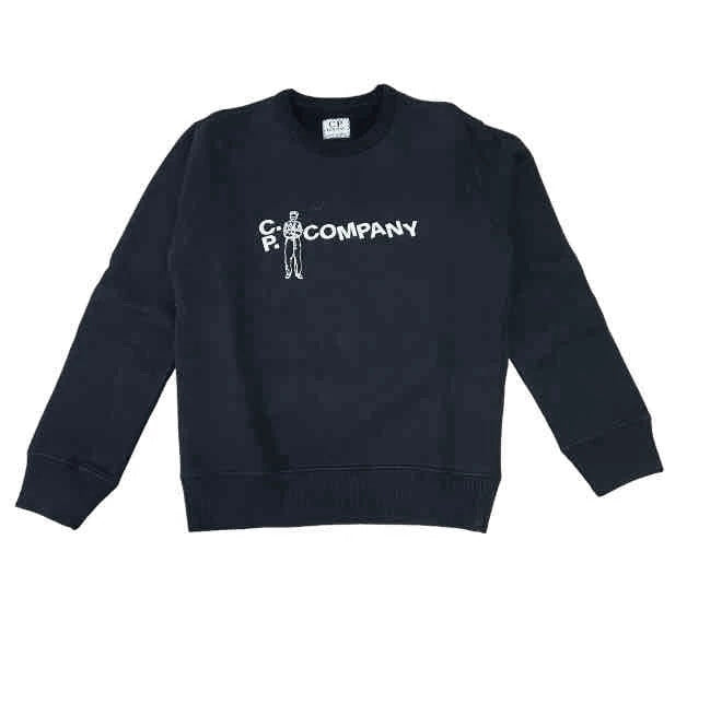 Cp Company Junior Sailor Double Logo Sweatshirt in Black 048