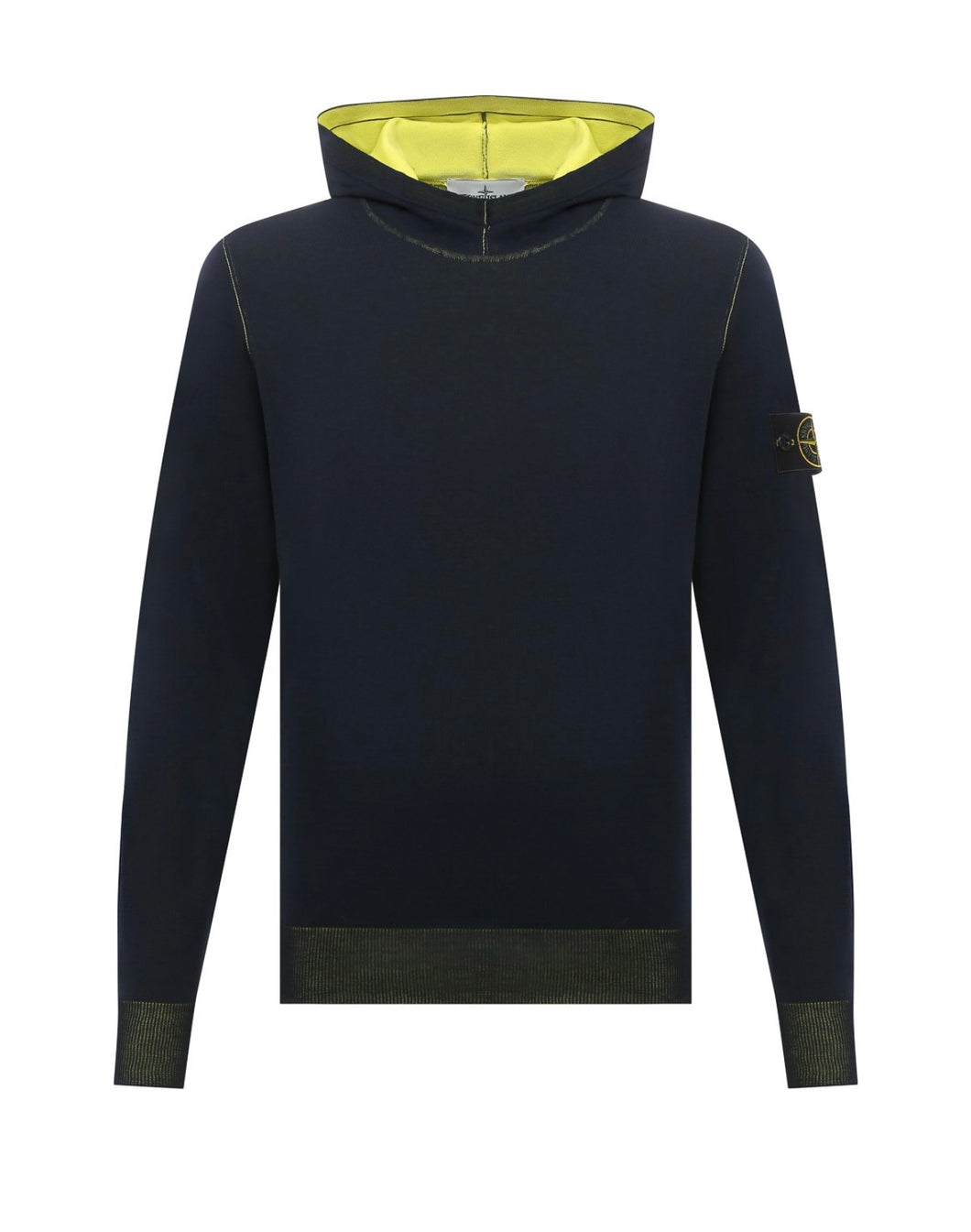 Stone Island Reversible Hooded Knit In Navy