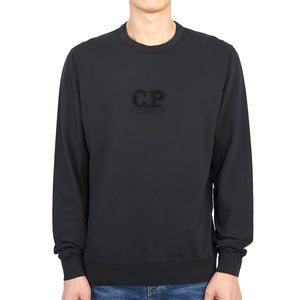 Cp Company Big Logo Embroided Sweatshirt In Black