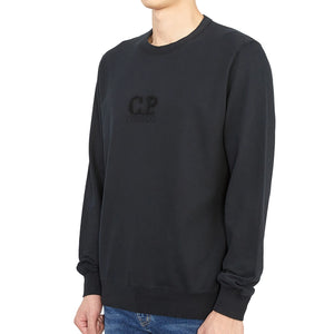 Cp Company Big Logo Embroided Sweatshirt In Black
