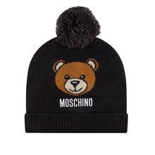 Load image into Gallery viewer, Moschino Bear Logo Pom Pom Beanie in Black
