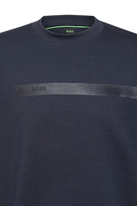 Hugo Boss Salbo 1 Logo Stripe Sweatshirt Dark Blue