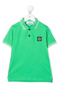 Stone Island Junior Short Sleeve Polo In Green