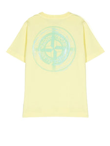 Stone Island Junior Graphic Back Logo T-Shirt in Lemon