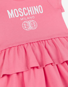 Moschino Milano Double Smiley Dress in Pink