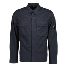 Load image into Gallery viewer, Cp Company Lens Gabardine Covered Button Overshirt in Navy
