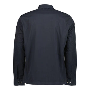 Cp Company Lens Gabardine Covered Button Overshirt in Navy