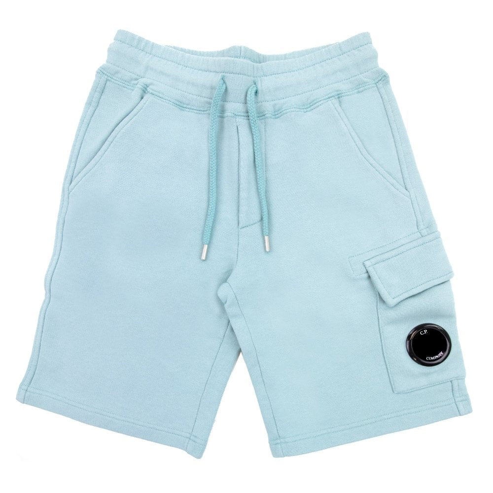 Cp Company Junior Jogger Lens Shorts in Mineral Blue