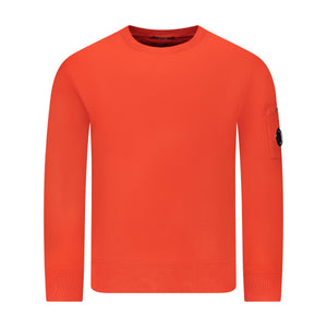 Cp Company Brushed Emerized Resist Dyed Lens Sweatshirt in High Risk Red