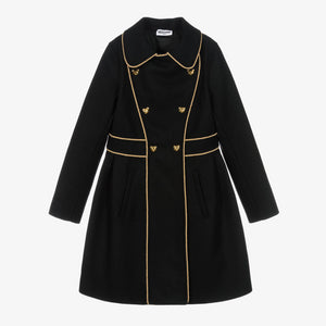 Moschino Junior Couture Teddy Bear Wool Jacket Black