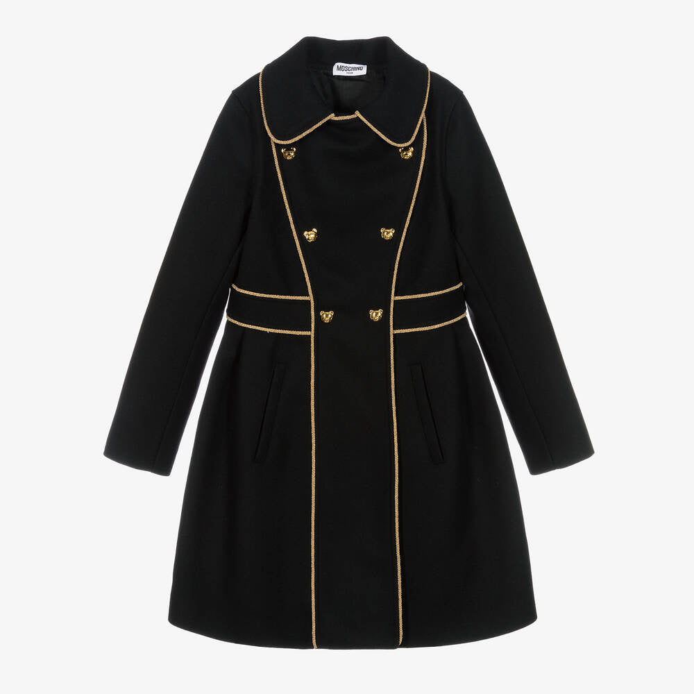 Moschino Junior Couture Teddy Bear Wool Jacket Black