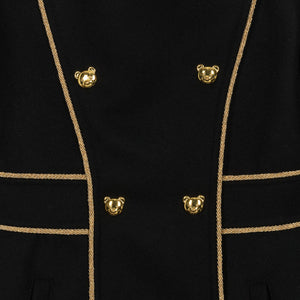 Moschino Junior Couture Teddy Bear Wool Jacket Black